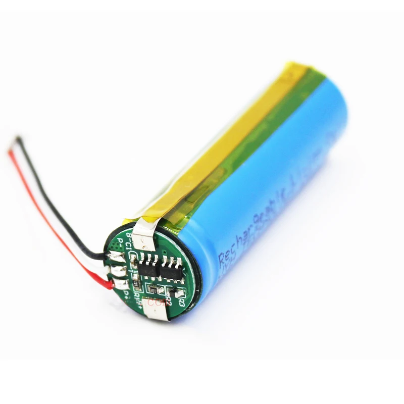 New 3.7V 850mAh 14500 Li-ion Battery Replacement Accumulator 3 Wires Plug 14*50mm