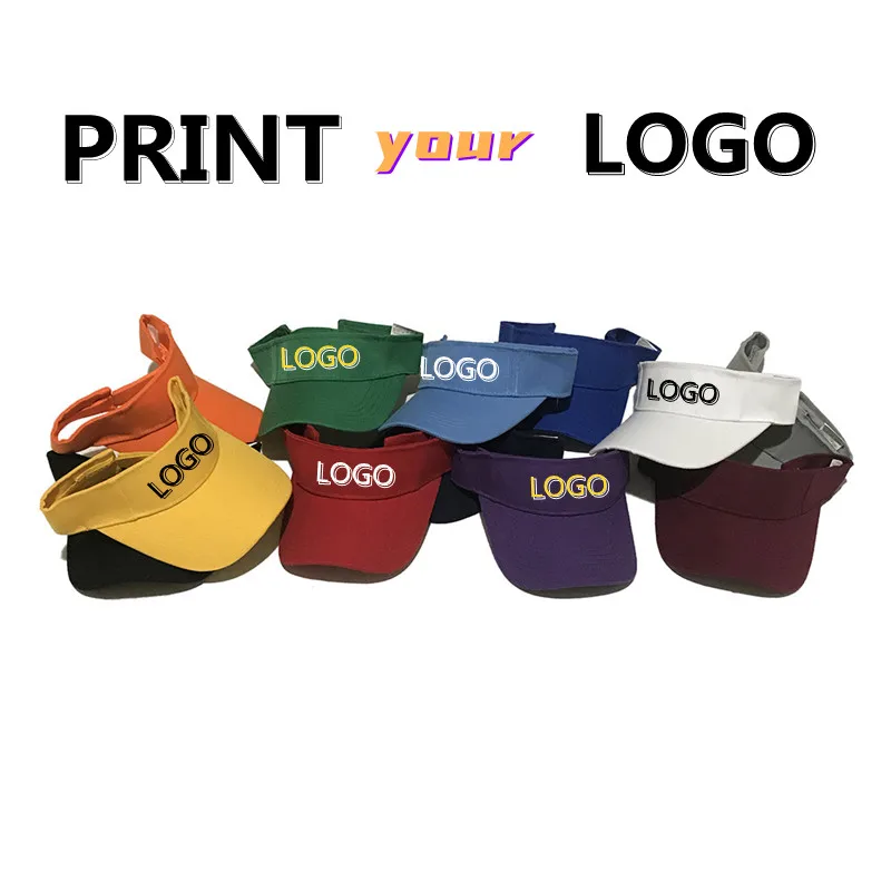 Custom Logo Outdoor Sports Hats For Women Golf Tennis Caps Men Adjustable Running Sport Sports Sun Cap Headband Visor Beach Hat