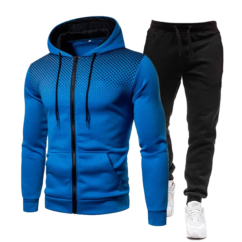 Men\'s Casual Tracksuit Spring Autumn Fashion Men Jacket and Sweatpants Two Pieces Sets Sportswear Plus Size Clothing for Male