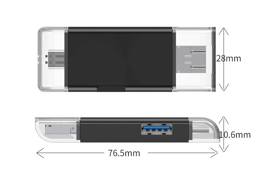 Android phone type-c multi-function 2.0 card reader for SD / TF / U disk memory card computer