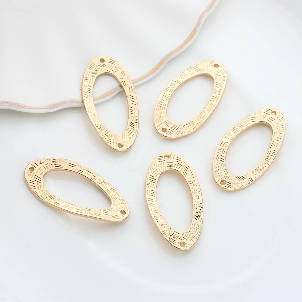 35*17mm 5pcs/lot Zinc Alloy  Oval Porous Twisted Connector Charms Linker For DIY Necklace Earring Jewelry Accessories