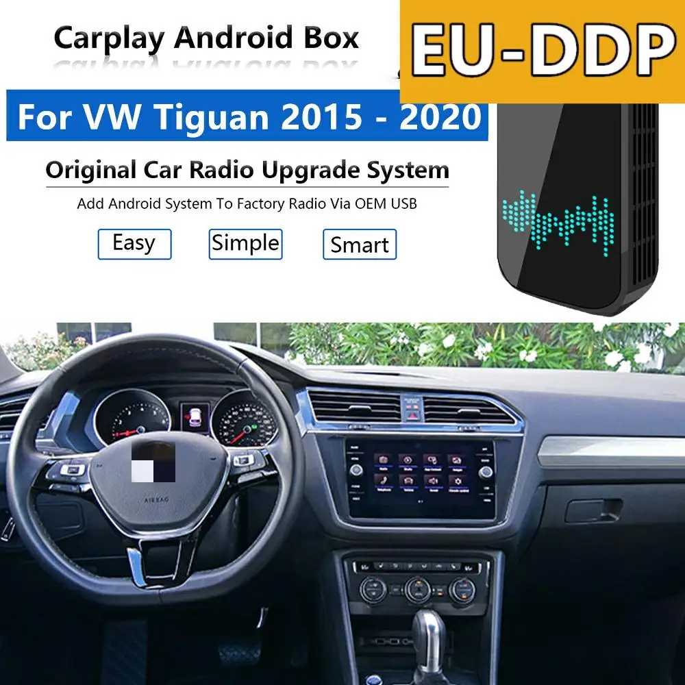 Radio Carplay upgrade Android Auto Audio For Volkswagen Tiguan 2015 - 2020 Apple Wireless AI Box Car Multimedia Player GPS unit