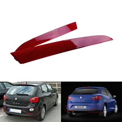 ANGRONG 2X For 2008-2012 SEAT IBIZA 6J Rear Bumper Reflectors Red Lens Cover Right & Left