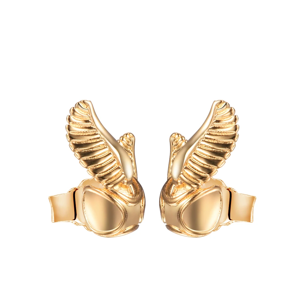 Golden Wings Snitch Stud Earrings 2021 Gift Sterling Silver Jewelry Earrings For Woman Party Jewelry Making