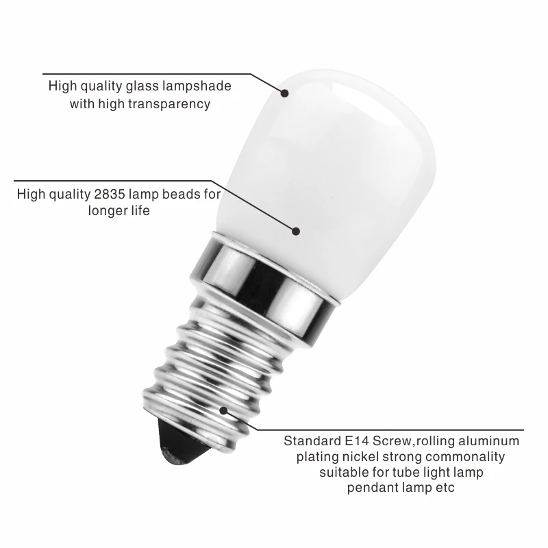 Bombilla LED E14 para refrigerador, lámpara de maíz de 3W, CA 220V, Blanco/blanco cálido, reemplazo de luz halógena de araña, 10 unidades por lote