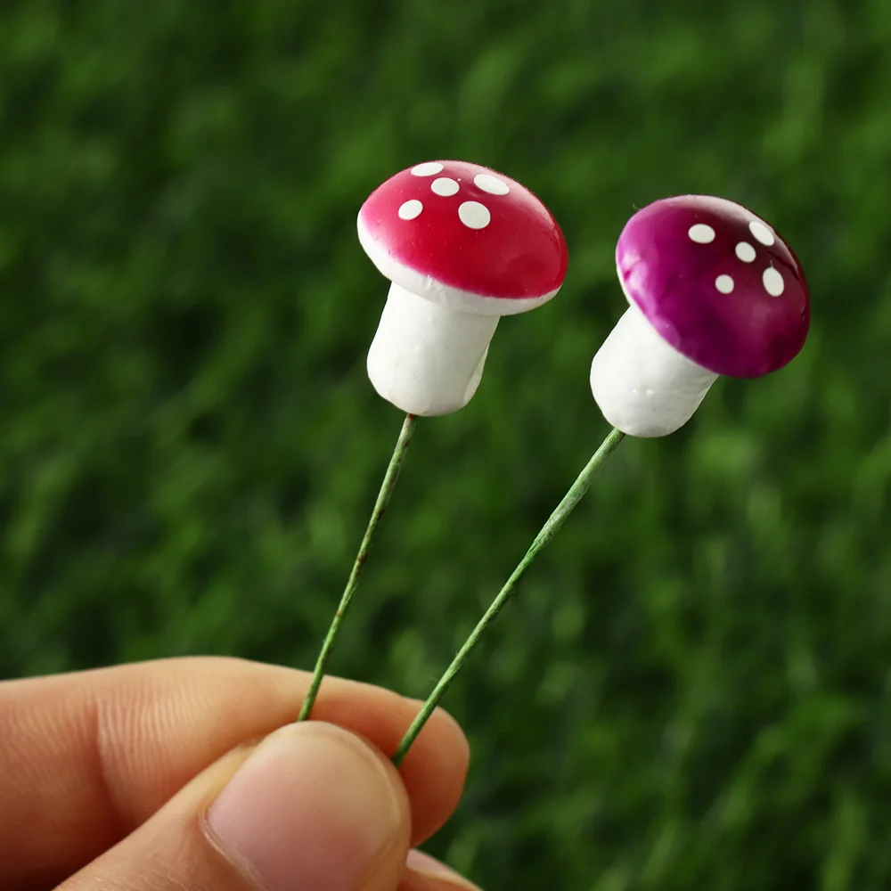 10/20pcs Mini Mushroom Plants Potted Christmas Decoration Garden Ornament Resin DIY Craft Artificial Foam Moss Decoration Hot