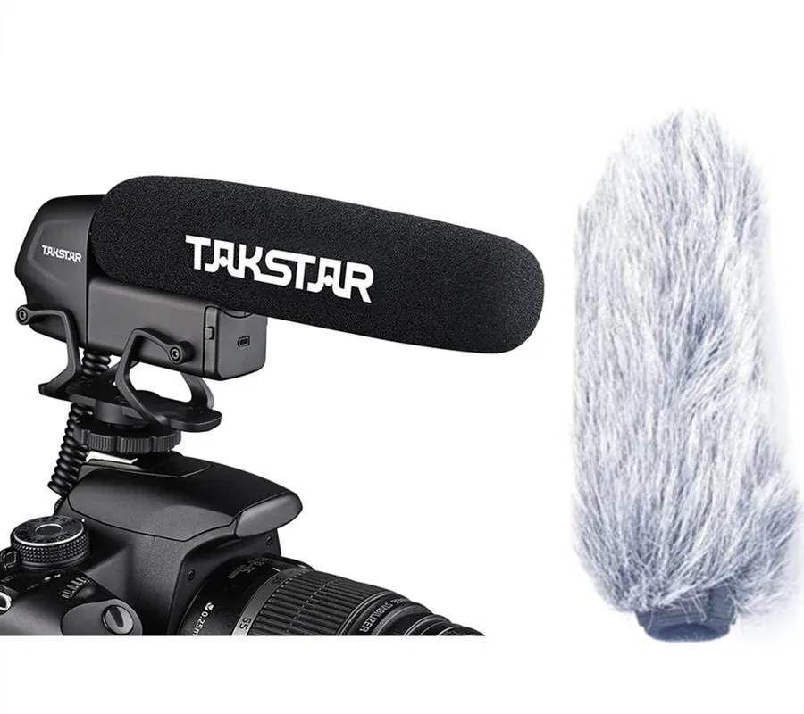 Takstar SGC-600 Shotgun Microphone Super Cardioid Mini Condenser Mic for DSLR DV Cell Phone in Photography Interview Application