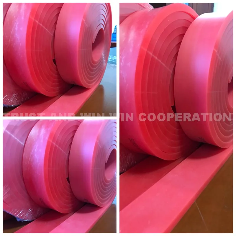 

Free Shipping! Red 50mm * 9mm * 4000mm Rubber Screen Printing Flat Squeegee, Red 65A Durometer