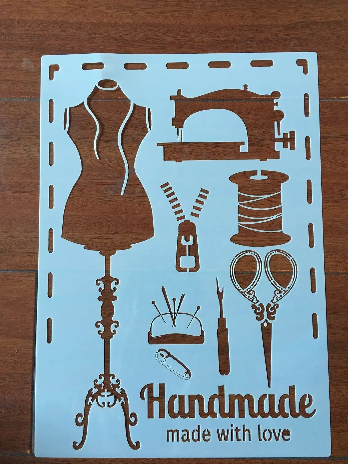 4pcs / set A4 Clothes sewing machine  Stencils Painting Coloring Embossing Scrapbook Album Decorative Template image 5