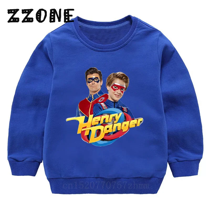 Kids Sweatshirts Henry Danger Print Funny Children Hoodies Casual Girls Boys Clothes Spring Autumn Cotton Baby Pullover Tops