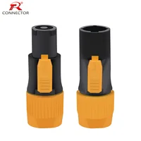 Conector PowerCON IP65 resistente al agua, conector macho NAC3FX-W NAC3MX-W PA66, Material IP65, resistente al agua, Color negro/naranja, 1 ud.