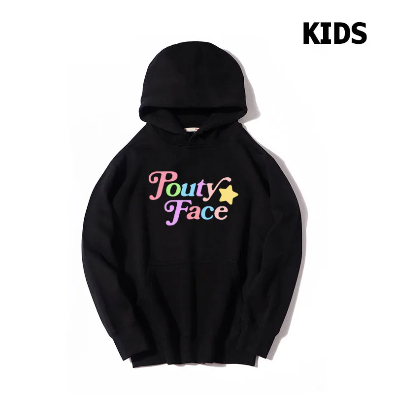 Family Clothing Kids Hoodie Addison Rae Merch Pouty Face Printed Girls Hooded Sweatshirts Casual Fleece Thicked Pullover Tops