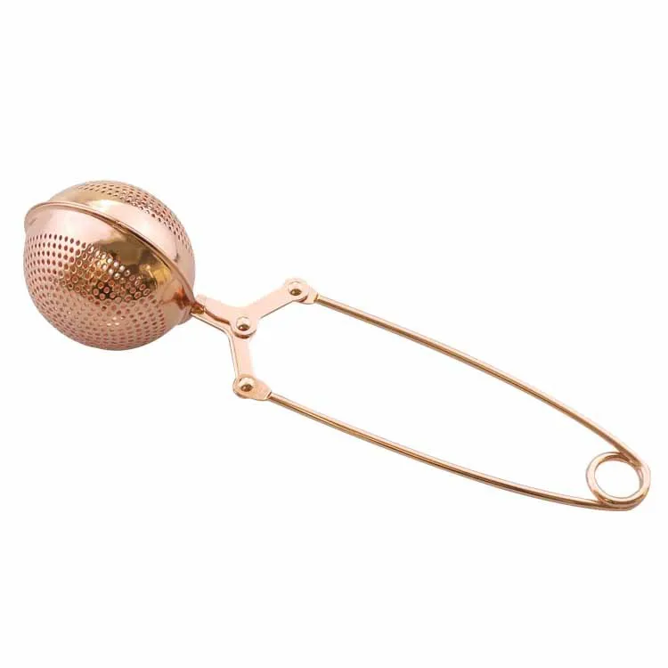 Tea Infuser Coffee Sphere Herb Handle Mesh Stainless Steel Ball Shape Practical Rose Gold Home Spice Filter Strainer Diffuser