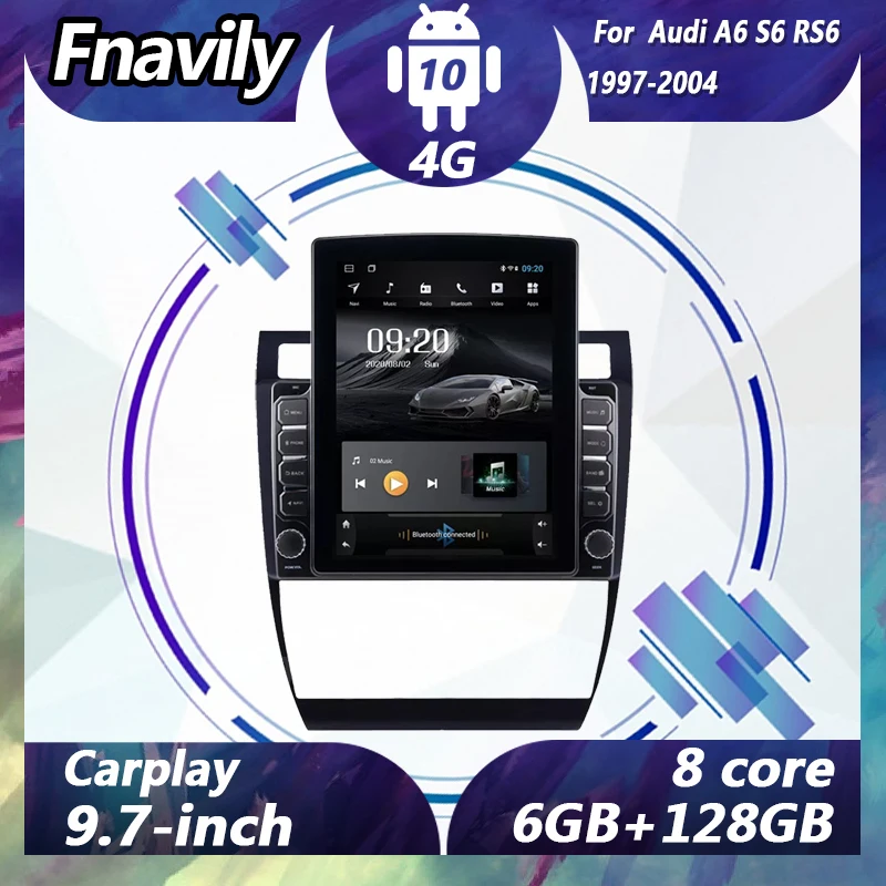 

Fnavily 9.7" Android 10 car audio For Audi A6 S6 RS6 video dvd player radio car stereos navigation GPS DSP BT WIFI 1997-2004