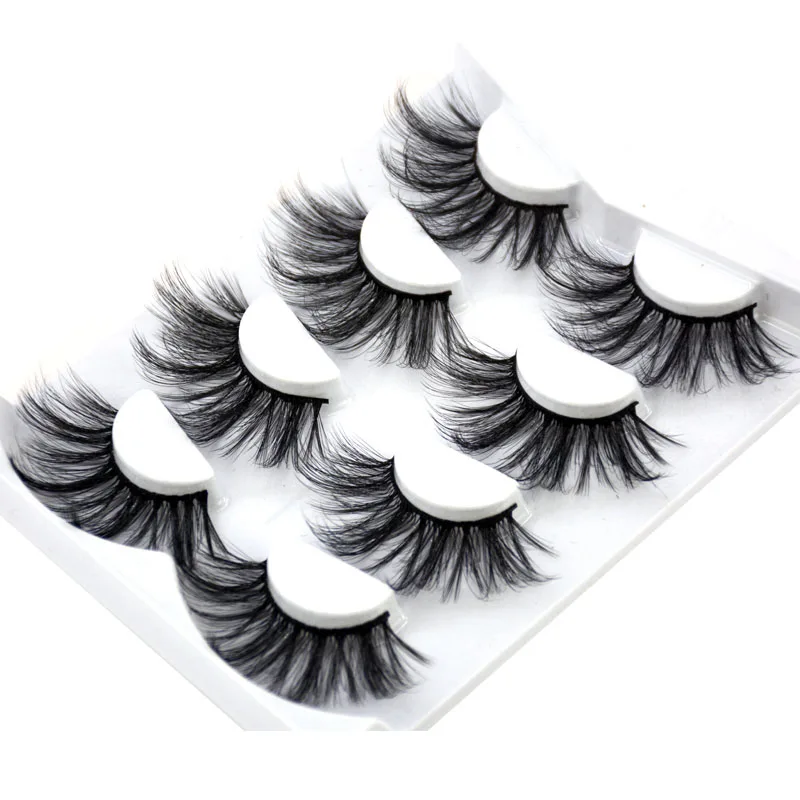 HBZGTLAD 4 Paar künstliche Nerzwimpern sind flauschig und dick und erzeugen einen dramatischen Make-up-Effekt, der wiederverwendet werden kann. – Detail 4