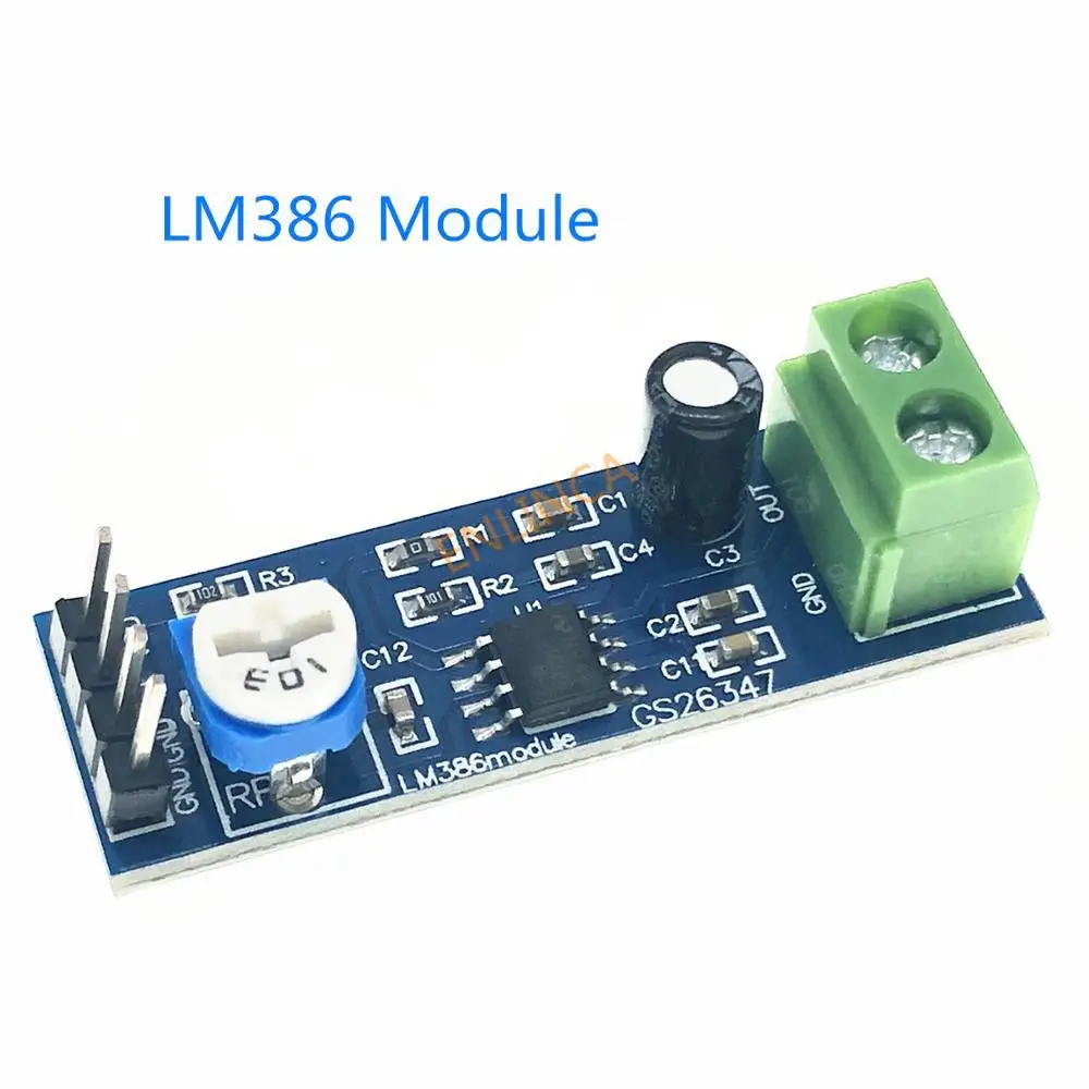 2pcs LM386 module Audio Amplifier Module 200 Times 5V-12V Input 10K Adjustable Resistance