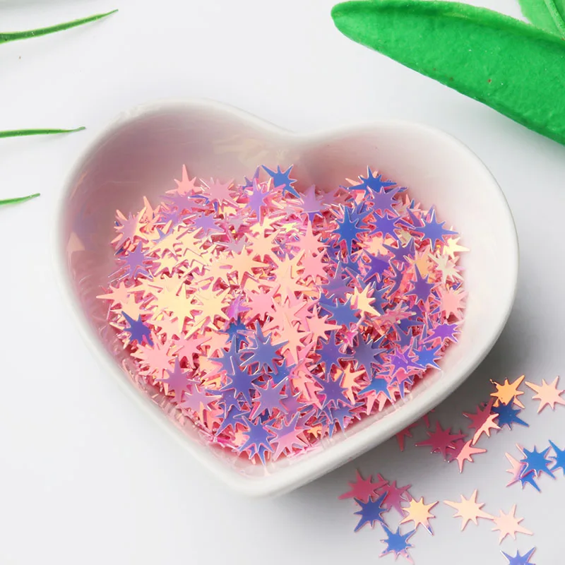 300Pcs/Pack Size 8*9mm Cross Star Shape Sequins Nail Sequin Paillettes Slime Art,Women DIY Craft,Wedding Decoration Confetti