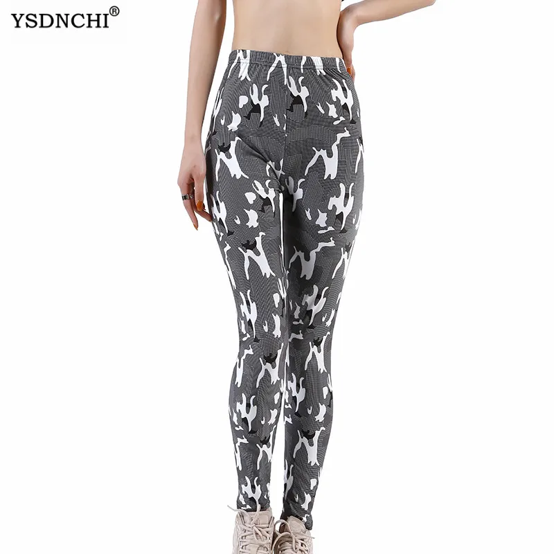 YSDNCHI Women High Waist Leggings Push Up Fitness Workout Fitness Athletic Pants Sports Female Leggins Graffiti Printing Sexy