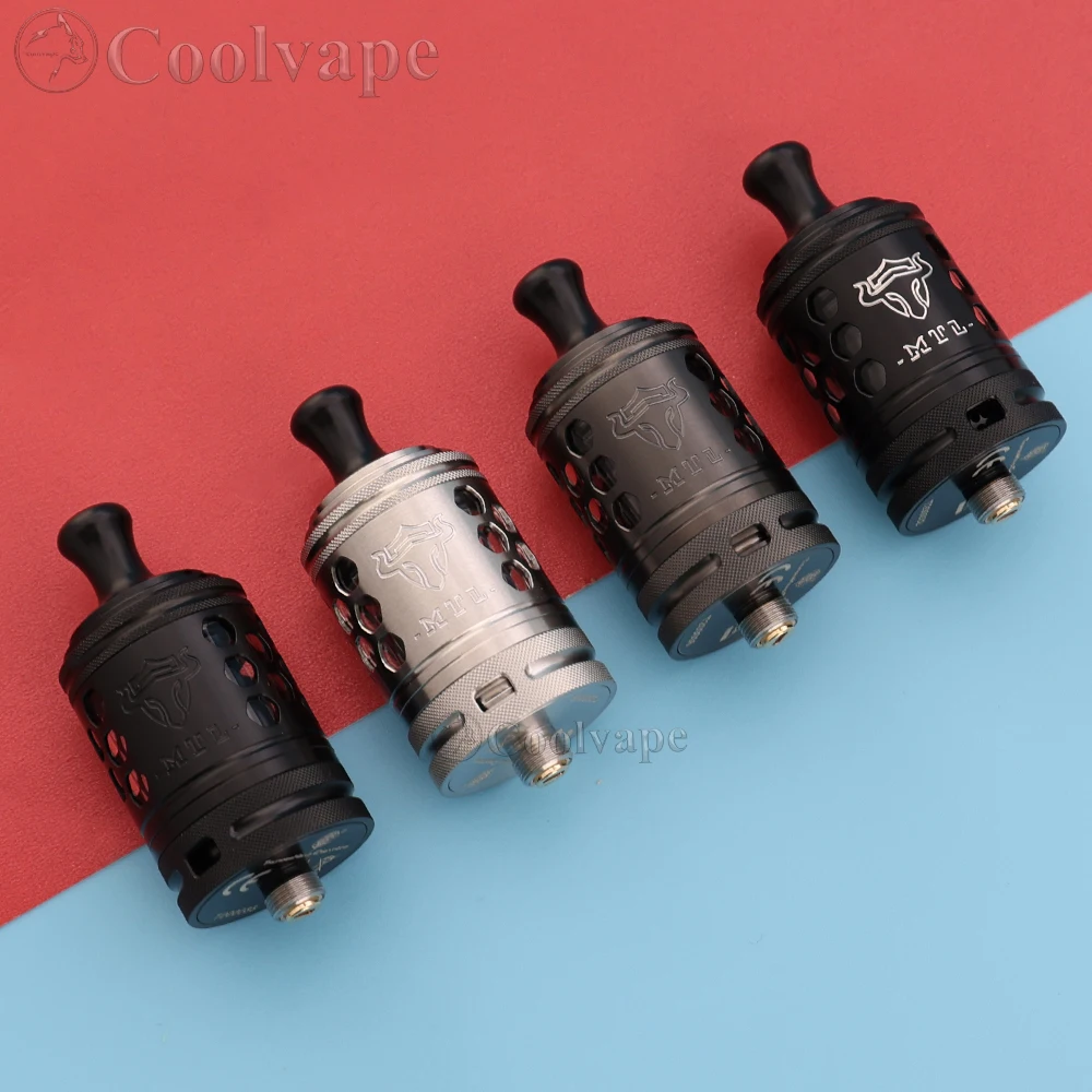 Original THC Tauren MTL RTA 24mm Atomizer 2ml Capacity 316ss Single Coil Rebuildable 360 Variable Airflow MTL/RDL Vape Tank
