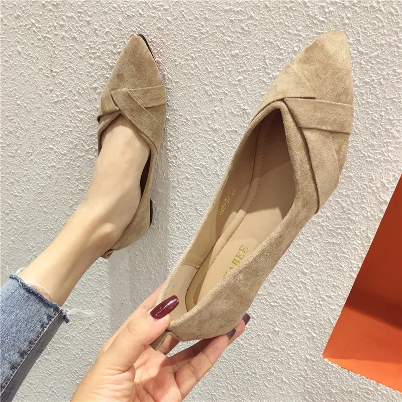 Spring Fall Women Flats Caramel Colour Black Pointed Toe Flat Heel Shoes for Ladies Brown Flats for Women Foldable 33 34 32 45