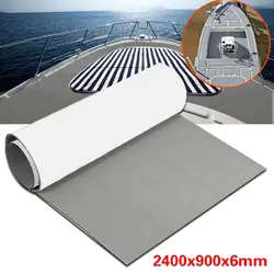 2400x900x6mm Self-Adhesive EVA Foam Boat Flooring Faux Teak Decking Sheet Anti-Skid Synthetic Teak Yacht Flooring Pad Solid Gray