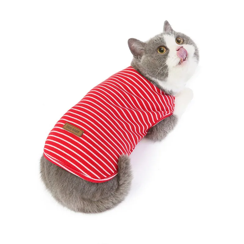 Summer Pet Dog Clothes Cotton Striped Vest t shirt Dog Clothing for Dogs Puppy Outfit shirt Small Pet chihuahua Clothes #H F