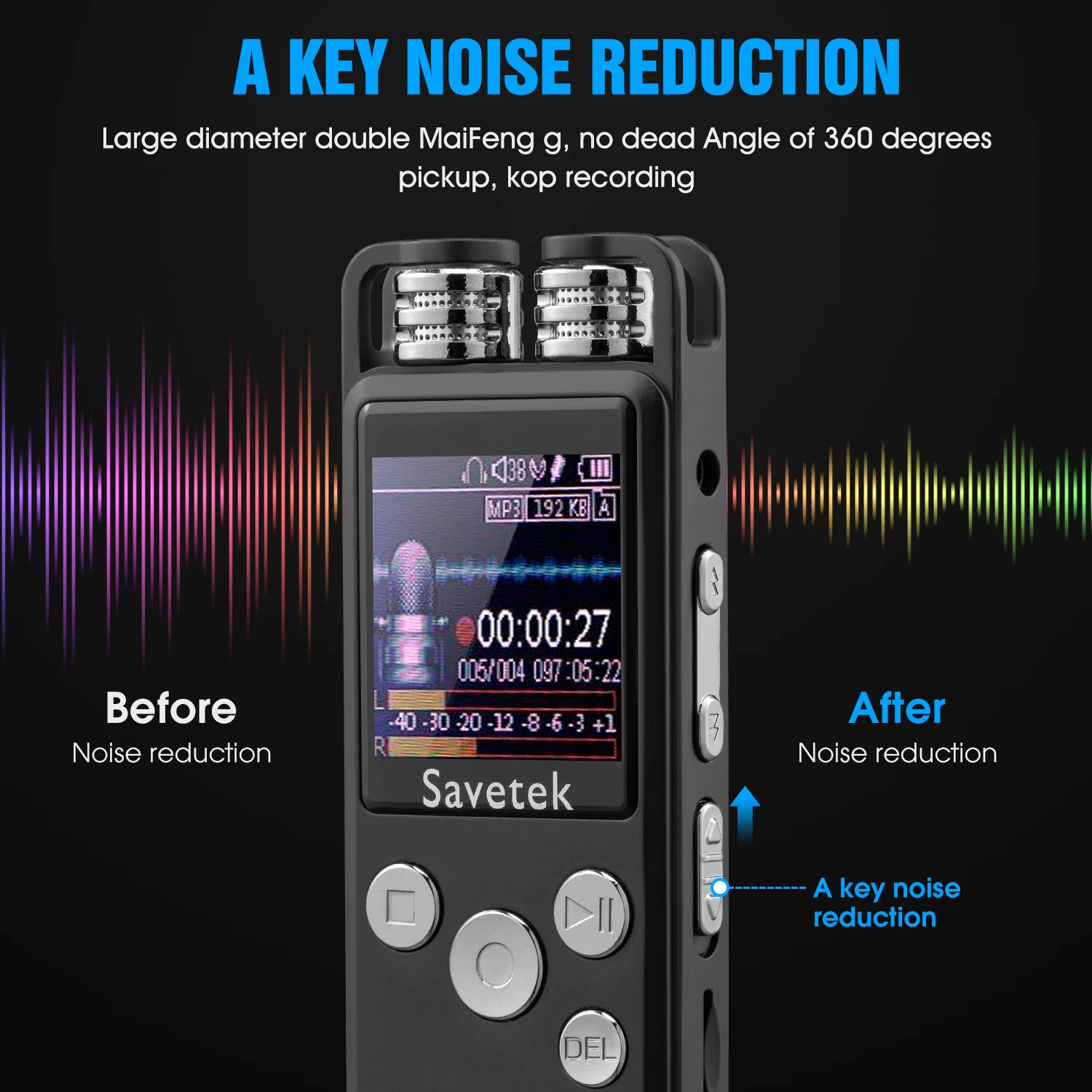 Professional Voice Activated Digital Audio Voice Recorder 8GB 16GB 32G USB Pen Non-Stop 80hr Recording PCM Support TF-Card