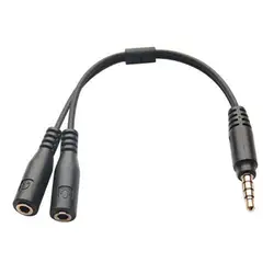 1Pc 3.5mm Stereo Audio męski na 2 żeńskie adaptery konwertery zestaw słuchawkowy Mic Adapter kabla rozgałęźnego akcesoria do telefonu komórkowego