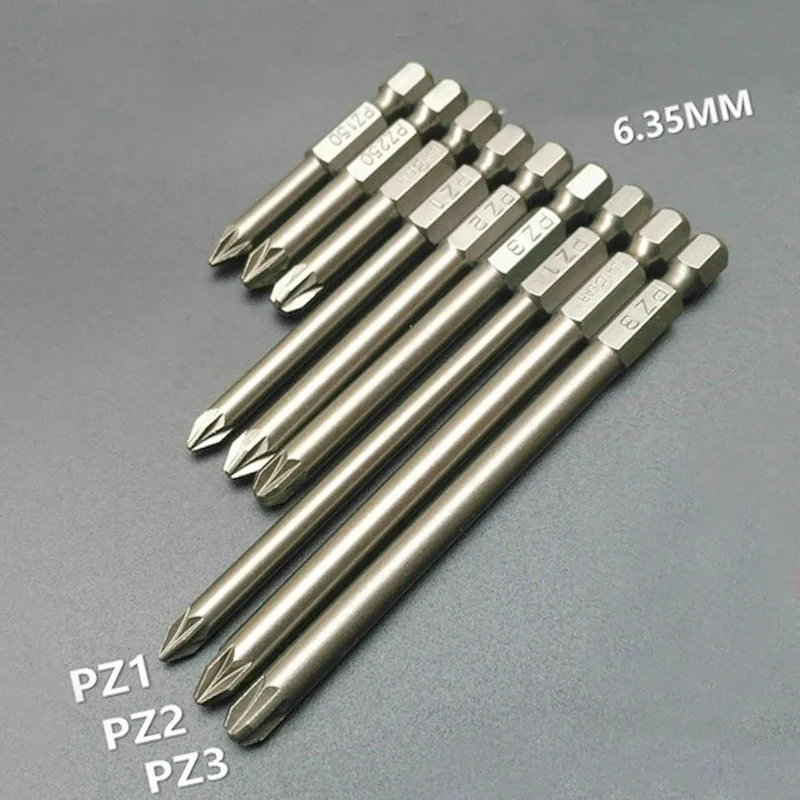 PZ1 PZ2 PZ3 Screwdriver Bit Magnetic Pozidriv Pozi Screwdriver Set 1/4\