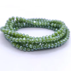 2 3 4 6 8mm Faceted Glass Green Crystal Round Beads Spacer Loose Beads for Jewelry Making Accessories Necklace Bracelet DIY