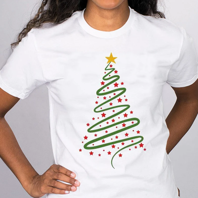 

Women Merry Christmas Winter Time Fashion Girl 90s Cartoon Graphic Holiday Tees Clothes Funny Wine Glass Print Female Tops Tee