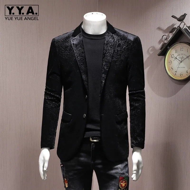 Blazer masculino de marca de luxo, casamento, negócios, casual, jaqueta de botão, grande 5xl, outono, preto, slim, vestuário