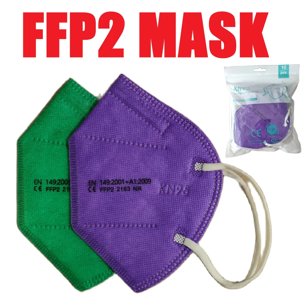 

KN95 Mascarillas FFP2 Mascarillas 17 Colors Adults 5-Layer Protective Face Maske fpp2 ffp2mask Mouth Masque CE Masken Respirator