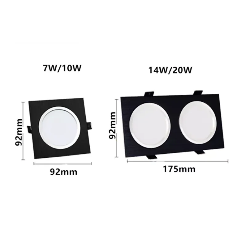 New Recessed Square Dimmable LED 7W 10W 14W 20W COB LED Ceiling Lamp AC85-265V LED Spot Lights Wall Lamp Indoor Lighting