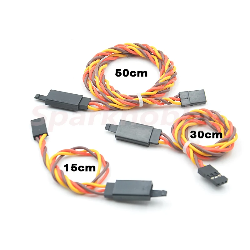 5PCS 30/60 Core 15/30/50cm 150/300/500mm Futaba JR Twisted Extension Cable With Hook Anti-interference High Current for RC servo