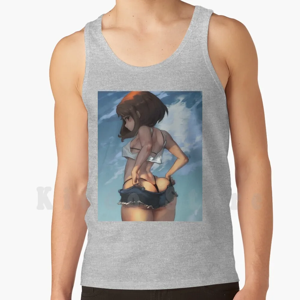 Uraraka Has Too Much Cake Tank Tops Vest 100% Cotton Anime Manga Waifu Weeb Japanese Kawaii Japan Aesthetic Boku No Boku