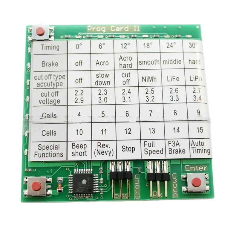 RC Helicopter ESC programming card for GARTT YPG Hobbyking YEP ESC