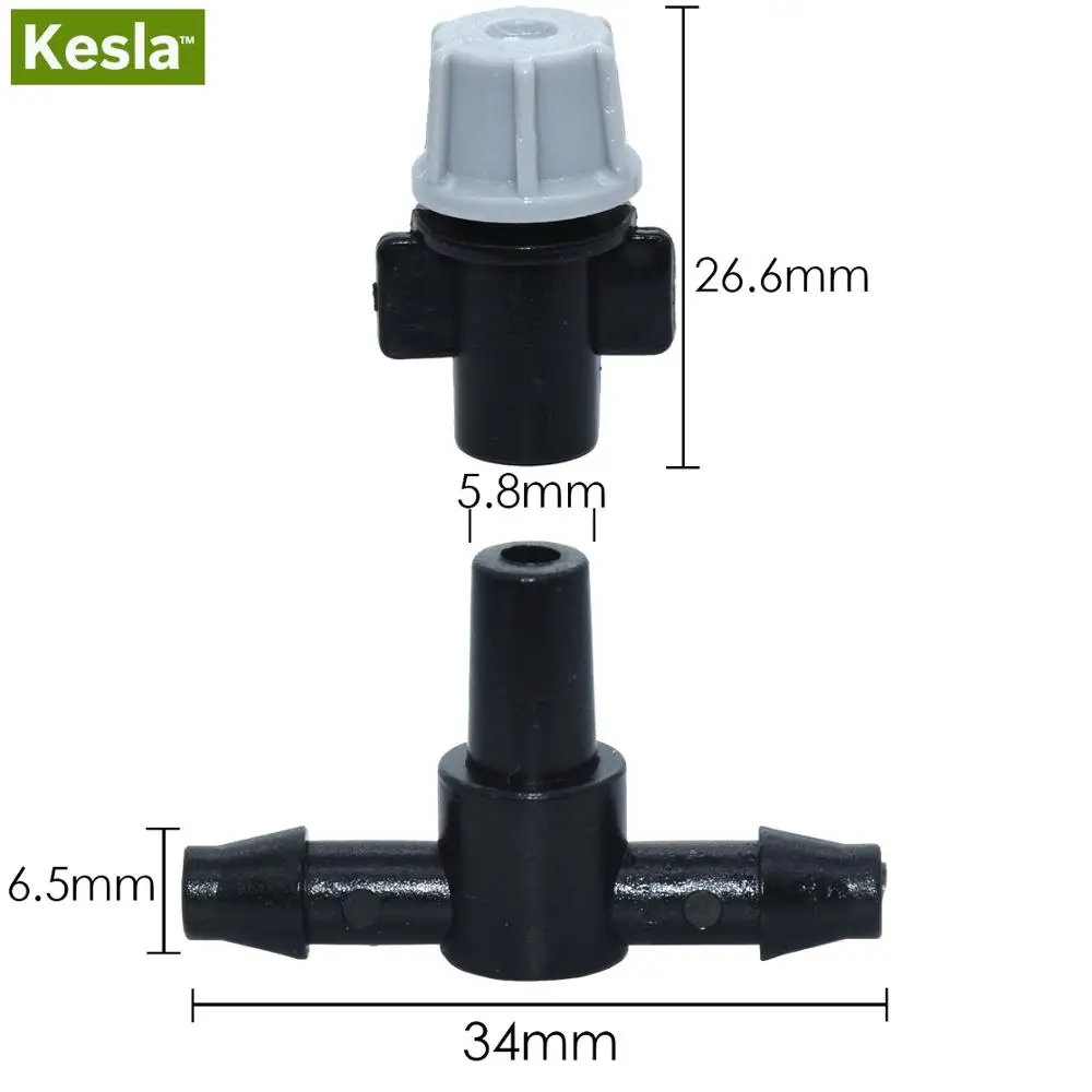 KESLA 20PCS Adjustable Garden Drip Irrigation Misting Nozzles Micro Flow Head Drippers Fog Spray Hose w/ 4/7mm Barb Greenhouse