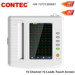 CONTEC Touch 12 channel ECG Machine EKG Electrocardiograph Software Interpretation USB ECG1212G