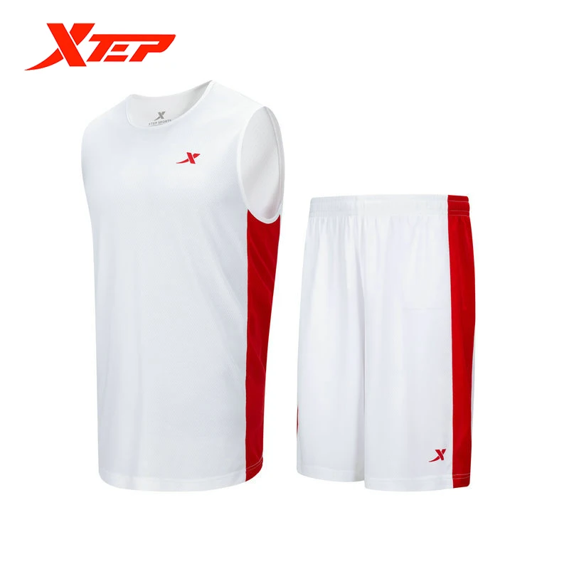 Xtep Summer Sports Set Men\'s Basketball Suit Men\'s Sportswear Breathable Colorful Simple Oversize Short And T-Shirt 879229820246