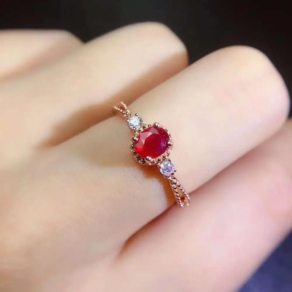 

Natural And Real Wedding Ruby Ring 925 Sterling Silver Fine Jewerly Wedding Party ring