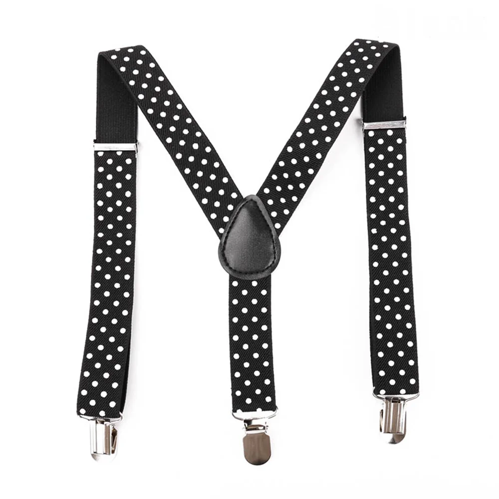 Kids Baby Polka Dot Suspenders 3 Clip Adjustable Elastic Strap Boys Girls Suspenders Braces Children Party Apparel Accessories