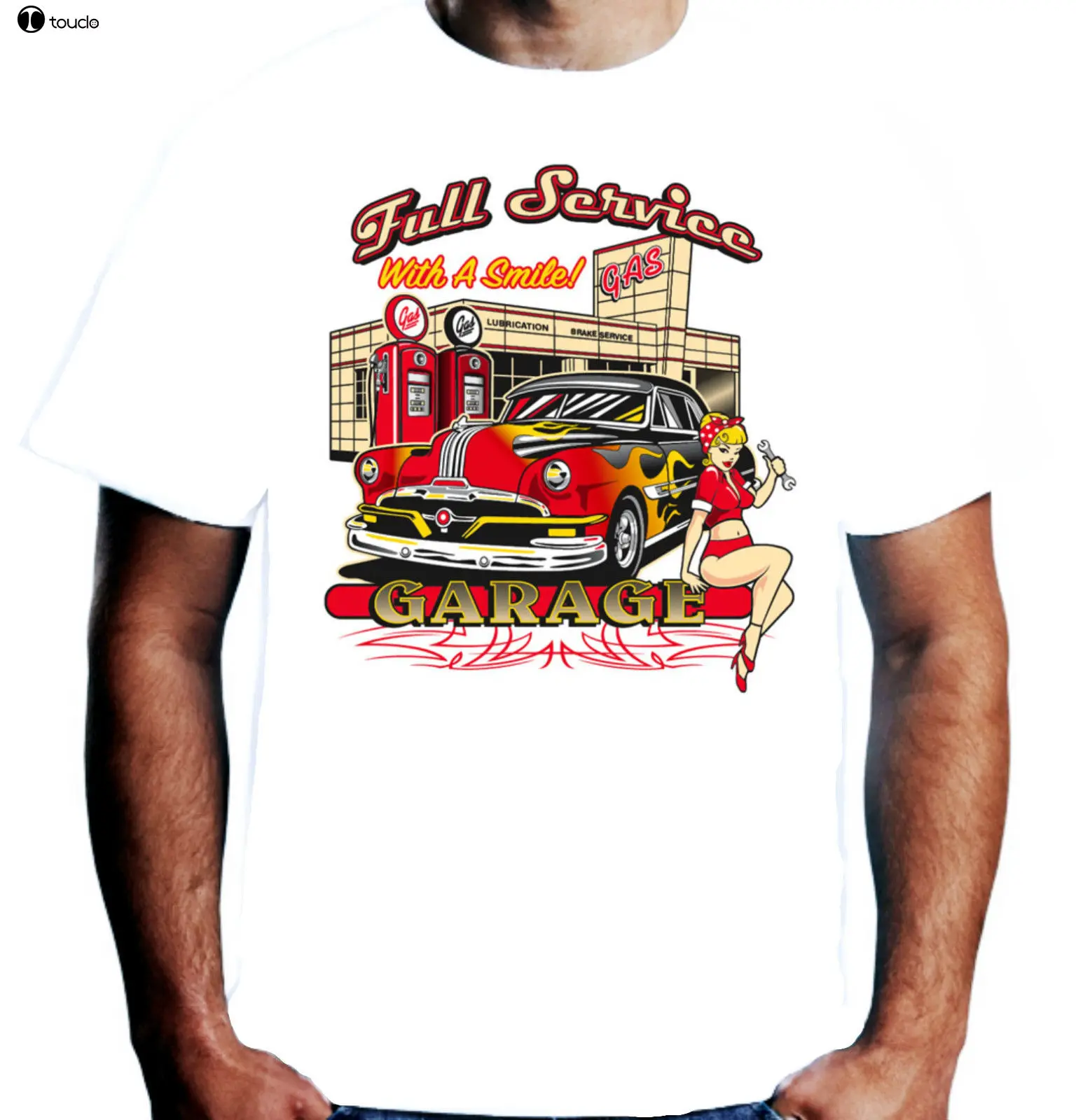 Men\'S T-Shirt  Newest Mens T-Shirt Full Service Garage Hot Rat Rod American Pin Up V8 Base Shirt