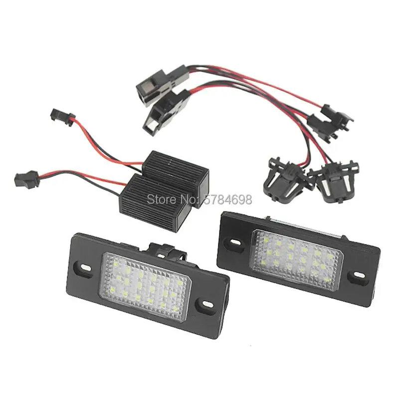 2pcs 18 LED Number License Plate LED Light Lamp For Porsche Cayenne VW GOLF 5 Touareg Triple Canbus Auto Tail Lighting Source