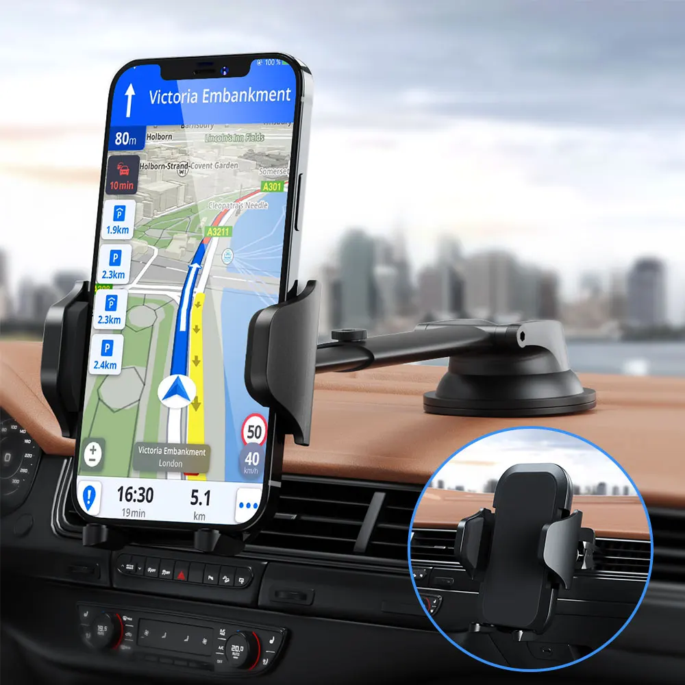 

Car Phone Holder Mount Universal Suction Cup Vent Clip Mobile Phone Holder Windscreen Dashboard Cradles for iPhone 14 Samsung