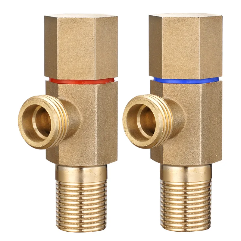 

Bathroom Golden Brass Angle Valves Hot and Cold Water Stop Quick Open Faucet for Bathroom Kitchen Toilet Sink G1/2'