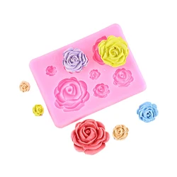 Rose Flower Silicone Molds Chocolate Confeitaria Candy Fondant Mold Wedding Cupcake Topper DIY Cake Decorating Tools