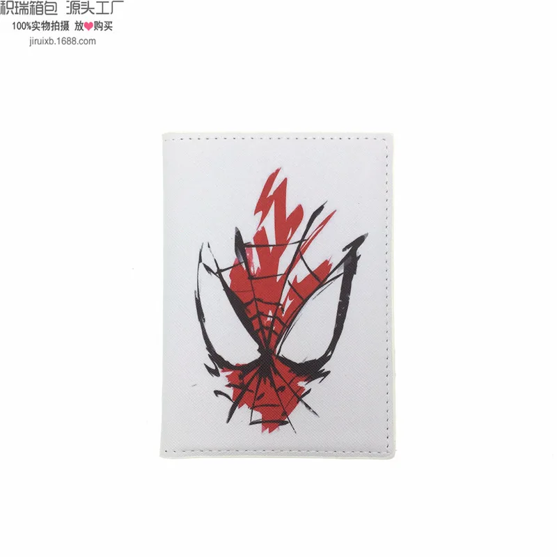 New Marvel Passport Case Disney Spiderman Iron Man Anime Print PU Leather ID Card Holder Men Passport Document Protective Case