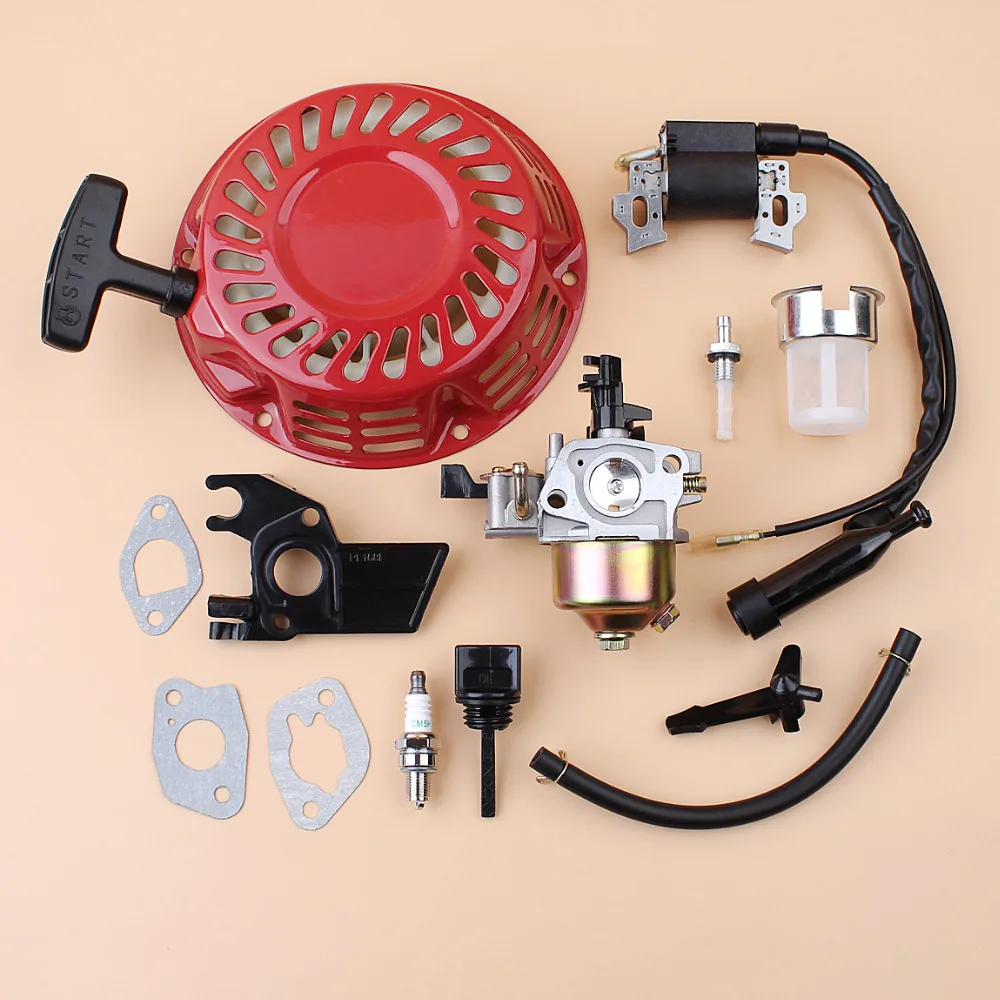 Aislador de carburador de arranque de retroceso, bobina de encendido, Kit de filtro de junta de combustible para recortadora de generador de motor de Gas Honda GX160 GX200 168F