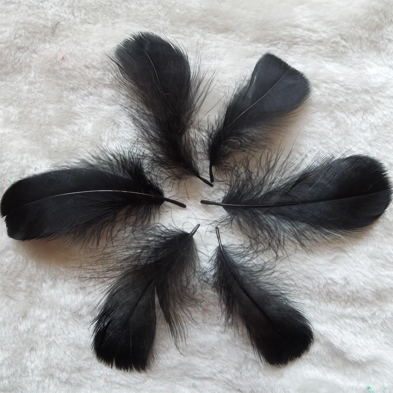 

100/200/500Pcs/lot!6-10cm Black GOOSE COQUILLE feathers for for millinery,crafters,or jewelry making,plume decoration